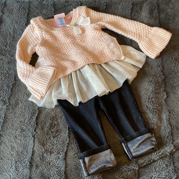 4/20 Baby girl mock ruffle dress sweater in EUC 18-24M - Picture 2 of 8